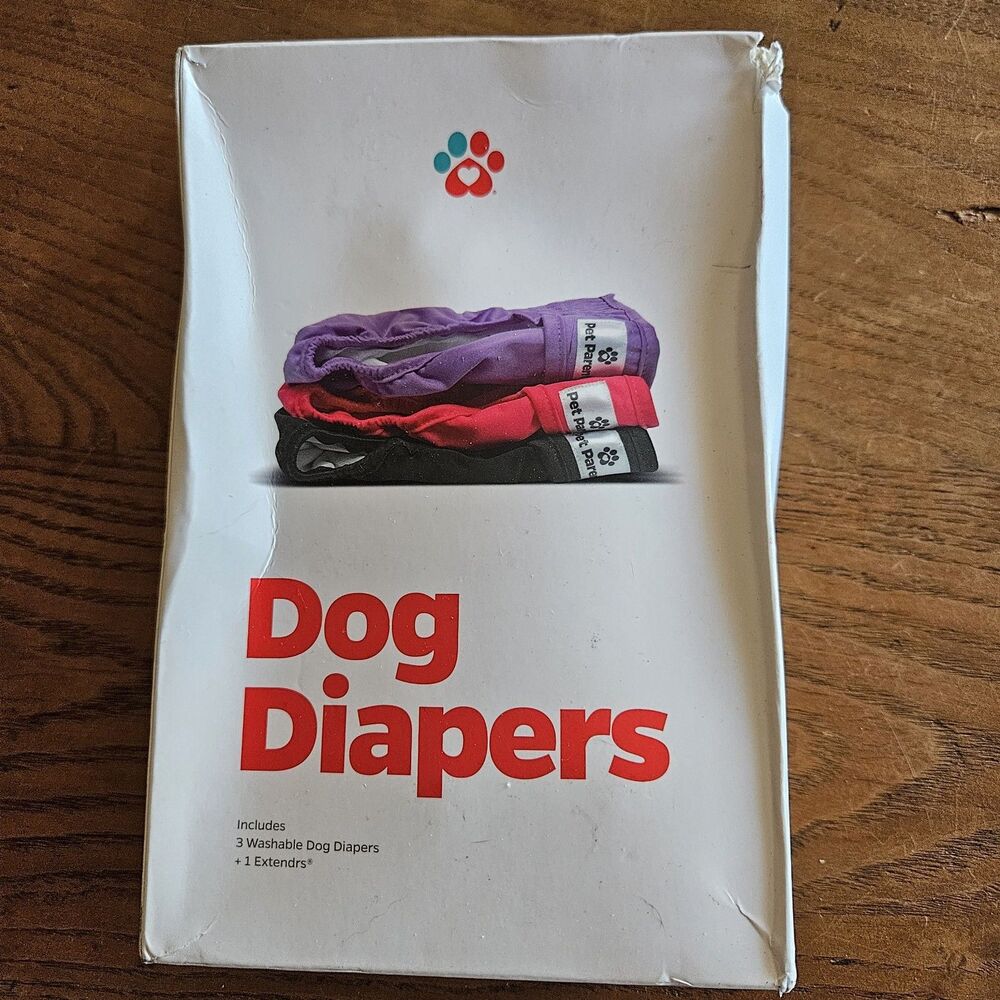 Pet Parents Dog Diapers Medium 3‑Pack Washable Reusable‎ Black NEW